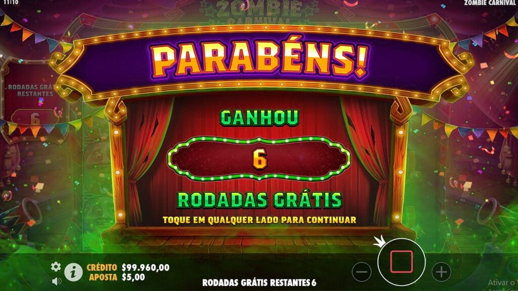 Rodadas Grátis de Zombie Carnival